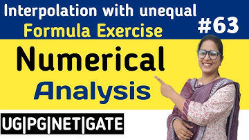 B.Sc-final year mathematics, Numerical Analysis,part-63, Ex of interpolation with unequal intervals