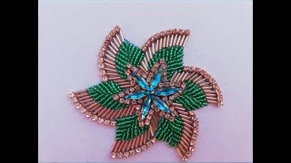 hand embroidery/beautifull flower embroidery with long beads
