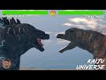 Godzilla 2021 vs final wars fight with healthbars   kaiju universe 4k