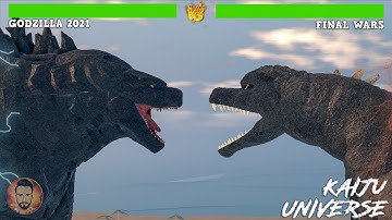 Godzilla: 2021 vs Final Wars Fight With Healthbars  - Kaiju Universe [4K]