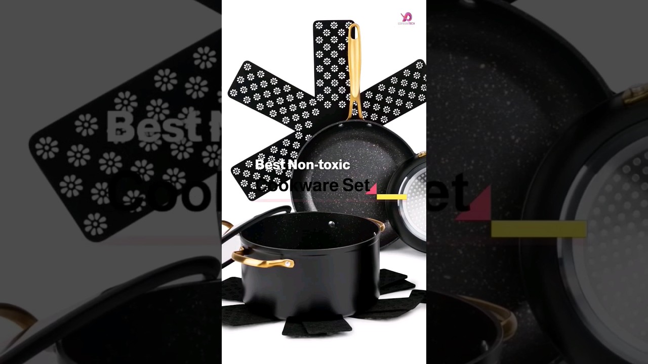 Unboxing Thyme & Table Black and Gold Speckled 12 Piece Cookware Set 