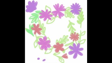 💐 ✏️ Digital abstract drawing flowers | Adobe fresco  #timelapsedrawing