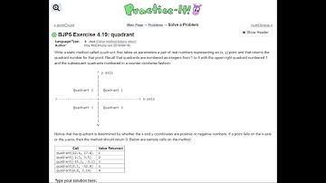 Java Practice It | Exercise 4.19: quadrant | if/else, method basics, return