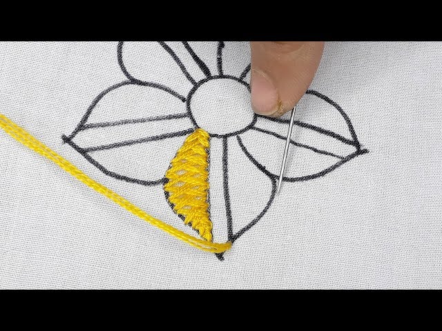 Hand embroidery beautiful cross stitch flower design tutorial