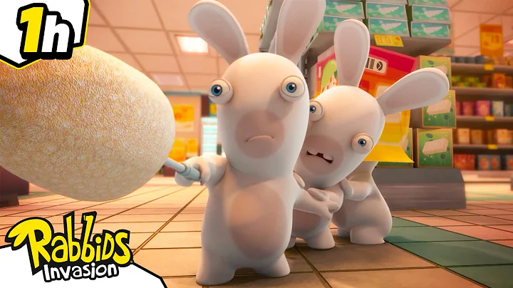 Fear in the supermarket 🫨 | RABBIDS INVASION 🐰 | 1H Compilation | Cartoon for kids thumbnail