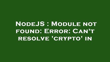 NodeJS : Module not found: Error: Can