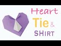 Tie Shirt Heart ❤ Origami Paper Father’s Day - Origami Kawaii〔#083〕