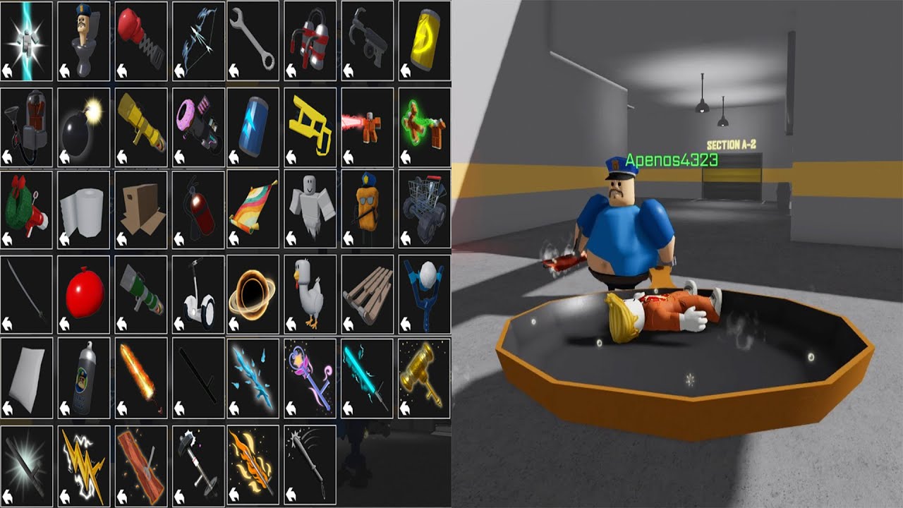 BARRY'S PRISON RUN! (OBBY) Barry becomes a chef and fries players in a pan - All Items & Morphs