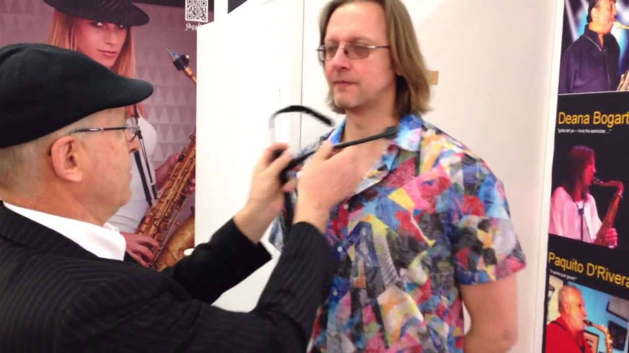 JazzLab Saxholder introduced by the inventor @ MusikMesse 2014