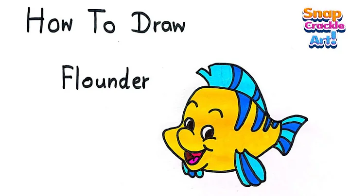 How To Draw Flounder From The Little Mermaid Step By Step | Drawing Lesson Made Fun And Easy