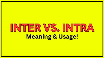Inter vs. Intra | Meaning of Inter and Intra | Inter vs. Intra In a Sentence