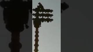 Monkey playing temple garuda bell