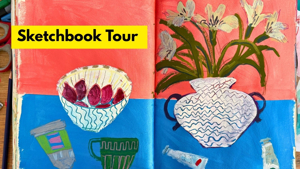 Sketchbook Tour -loose mixed media sketchbook