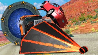 We Used a Ram Plow & Portal to Create Huge Crashes! (BeamNG Drive Multiplayer)