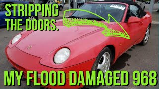 Restoring a Flood Damaged Porsche 968: Restoring the doors - Part 1 #porsche968