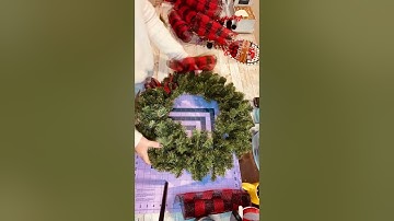 How to add mesh to an evergreen wreath base.