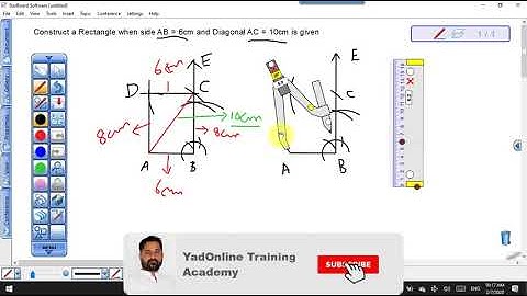 How to construct a Rectangle when side and diagonal is given