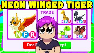I Traded Worlds First NEON WINGED TIGER (Adopt me) Content
