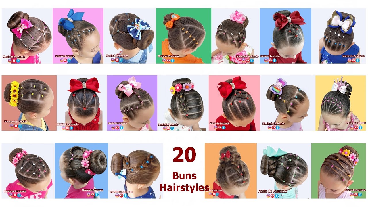 Mania de Penteado - Penteado Infantil para Reveillon e Ano Novo com  Ligas.🌹💥 New Year Hairstyle with Elastics for Girls.🌹💥 Link para o  vídeo com passo à passo:👇🏼👇🏼 Link to video with