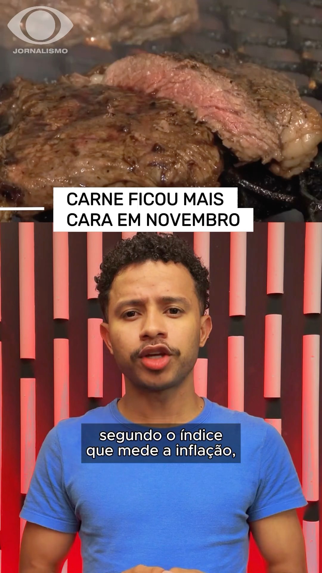 Comer carne ficou mais caro em novembro, segundo IPCA, índice da inflação, divulgado pelo IBGE.
