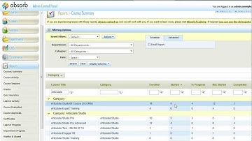 Absorb LMS - Streamline & filter your reports