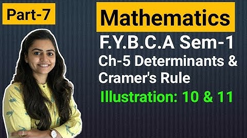 FYBCA | Mathematics | Ch-5 | Part-7 | Determinants & Cramer