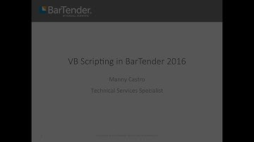 VB Scripting in BarTender 2016 Recorded Webinar