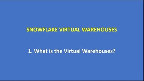 1  Introduction to Snowflake Warehouses