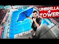 Jumping with an UMBRELLA from a huge tower