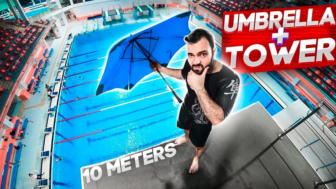 Jumping with an UMBRELLA from a huge tower - YouTube