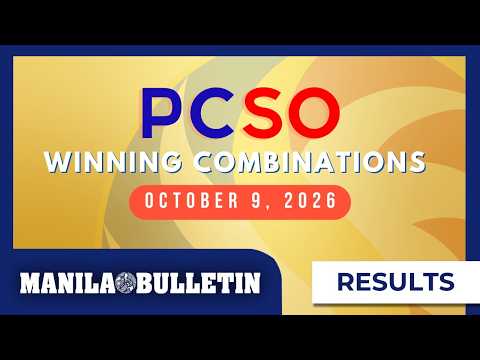 Lotto Draw Results, October 9, 2026 | Ultra Lotto 6/58, Mega Lotto 6/45, 4D, 3D, 2D