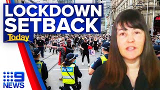 Impact of Melbourne’s lockdown protest unknown for ‘several weeks’ | Coronavirus | 9 News Australia screenshot 4