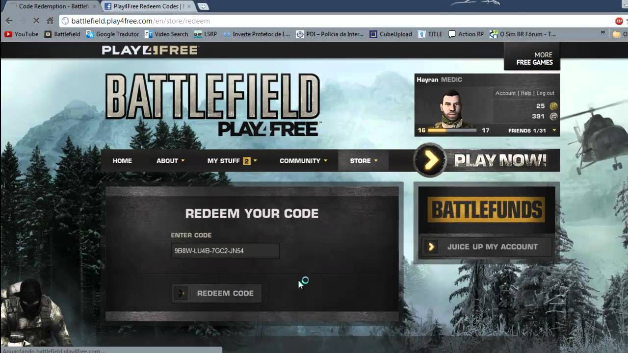 Battlefield Play4Free - Redeem Codes - APC Armour [December]