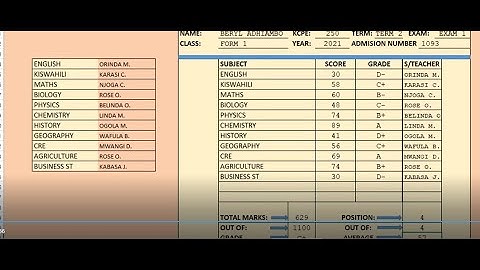 HOW TO MAKE STUDENT EXAM REPORT CARD IN VBA/ EXCEL-PART 2
