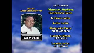 Martha Gabriel ~ Long Obituary