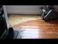 Floor sanding with frank belt sander 24 grit belt