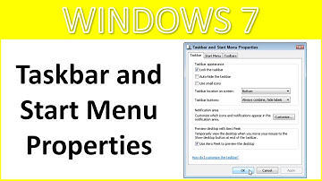 TASKBAR AND START MENU PROPERTIES || WINDOWS 7