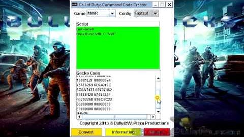 ~Call of Duty Wii~ Command Code Creator Program by Bully@WiiPlaza