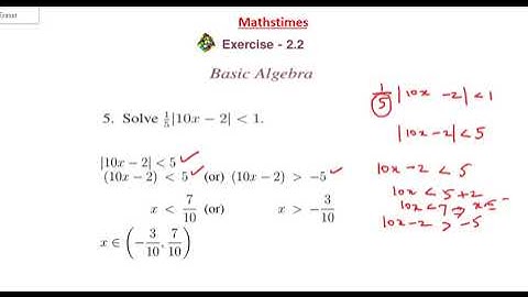 Class 11|EX-2.2|Q.no-5|Basic Algebra |Absolute Value