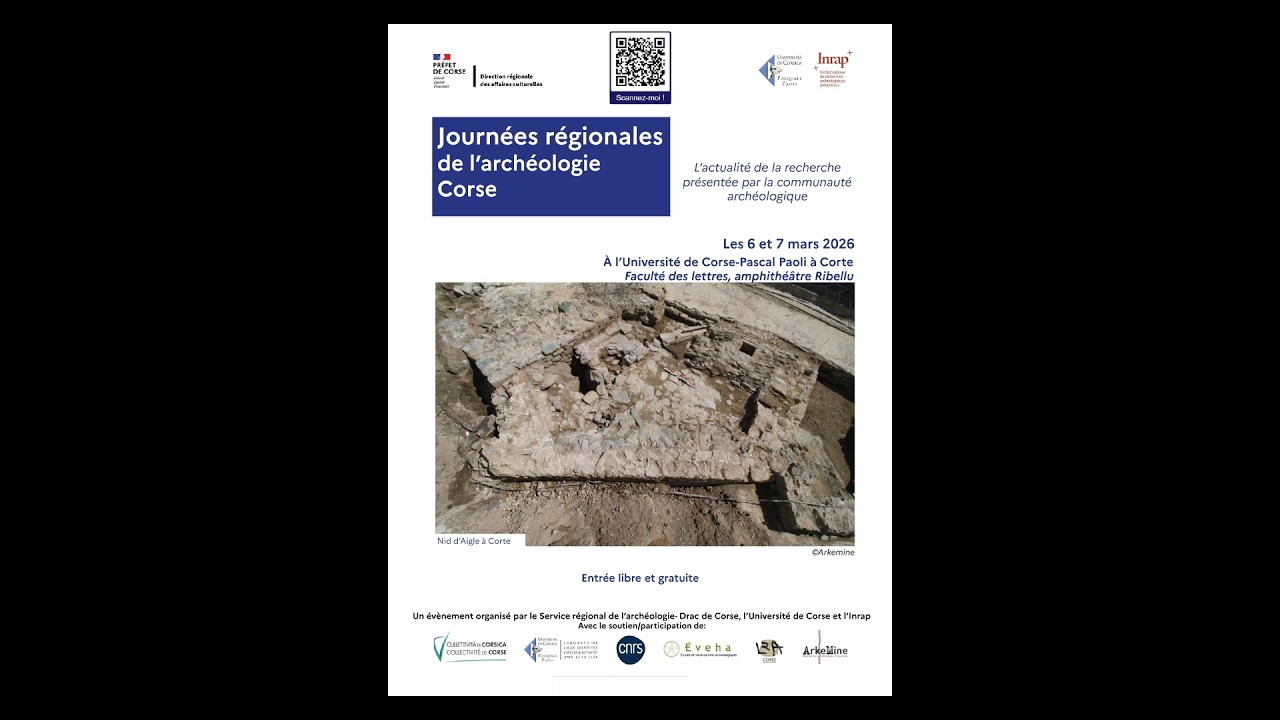 Diffusion en direct de l'université de Corte : Journées régionales de l'archéologie de Corse