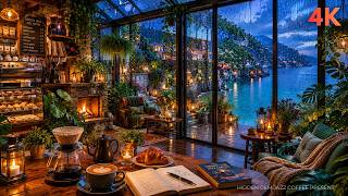 Rainy Evening at Seaside Coffee Shop ☕ Jazz Ambience for Work, Study & Relax screenshot 2
