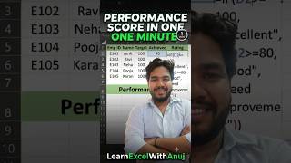 ⚡ Learn how to calculate Performance Score in Excel using NESTED IF formula in just 1 minute!
