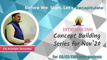 CONCEPT BUILDING SERIES FOR ACCOUNTS BY CA AVINASH SANCHETI | LET
