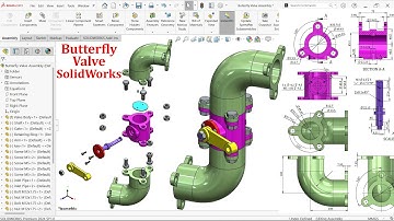 Butterfly Valve Parts and Assembly in SolidWorks