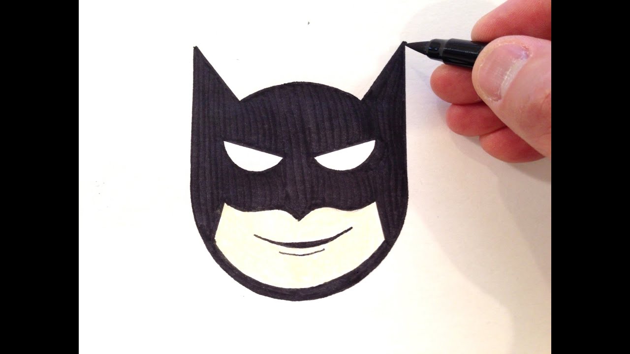 How to Draw a Batman Smiley Face - Easy for Beginners - YouTube