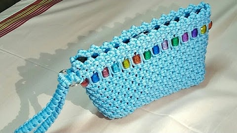 DIY Macrame ladies purse | macrame clutch | with Sewing pocket tutorial