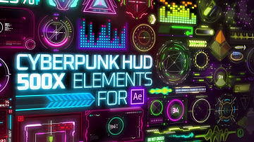 Cyberpunk Style HUD Elements Pack - After Effects Template