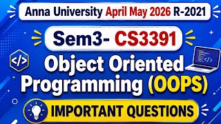 CS3391 Object oriented programming important questions April May 2026