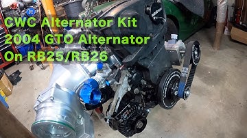 RB25 RB26 CWC GTO Alternator Kit Install // AMERICAN PARTS ON JDM ENGINE!!! // 1BADRB