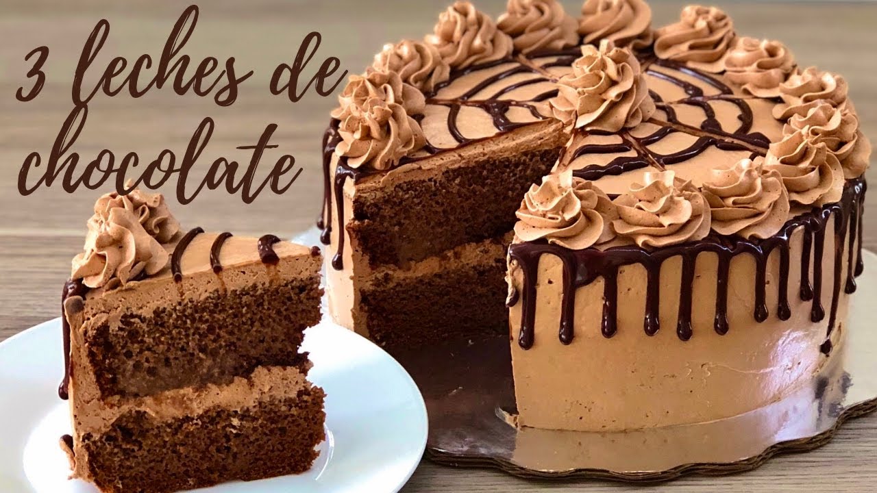 PASTEL 3 LECHES DE CHOCOLATE ⎪BIZCOCHO ESPONJOSO Y HÚMEDO⎪POSTRES CON  IXCHEL - YouTube